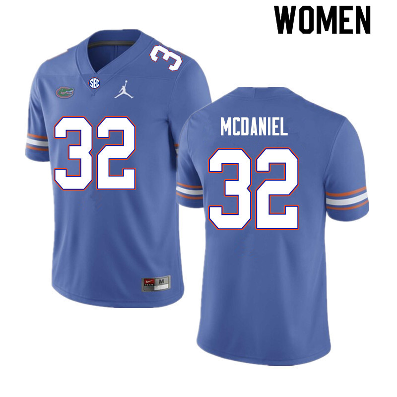 Women #32 Mordecai McDaniel Florida Gators College Football Jerseys Sale-Royal